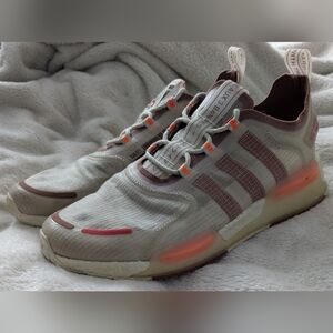 adidas Cream and Red Athletic Shoes